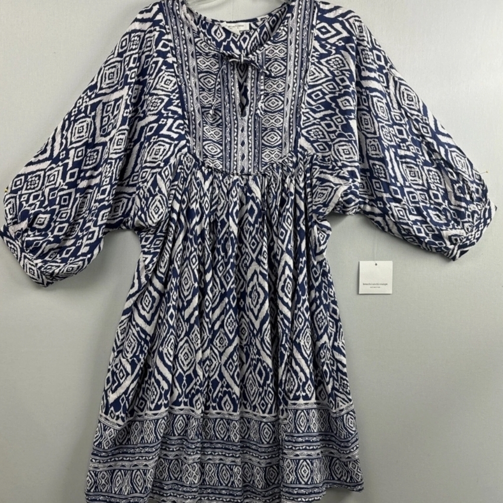 Bohemian Blue and White Patterned Dress
